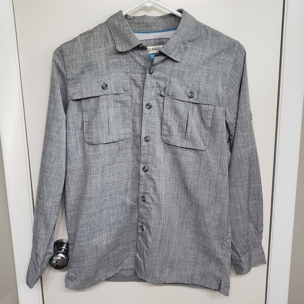 Gray button up